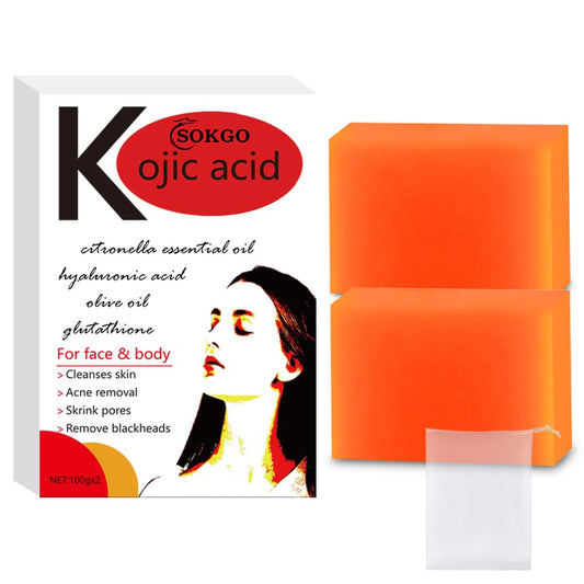 Kojic Acid Soap, Face & Body Bath Soap, Skin Soap, Uneven Skin Soap with Tea Tree, Coconut Oil, Vegan Soap (2PCS, Kojic Acid)